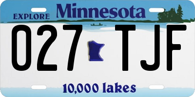 MN license plate 027TJF