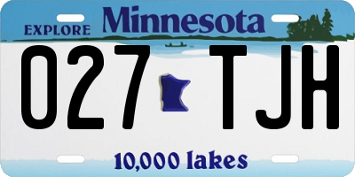 MN license plate 027TJH