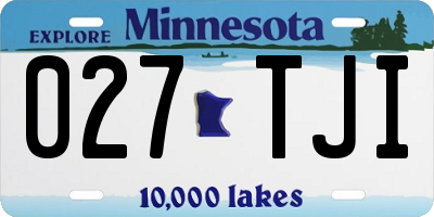 MN license plate 027TJI