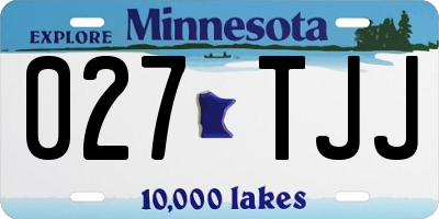 MN license plate 027TJJ