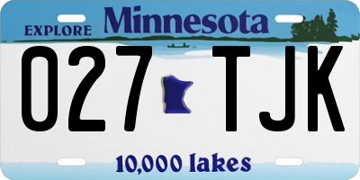 MN license plate 027TJK
