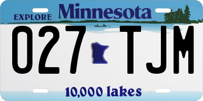 MN license plate 027TJM