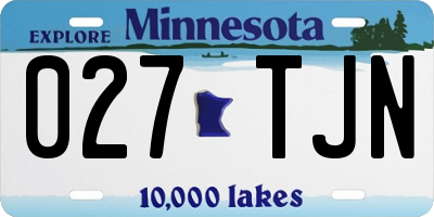 MN license plate 027TJN