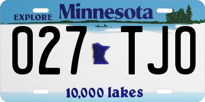 MN license plate 027TJO