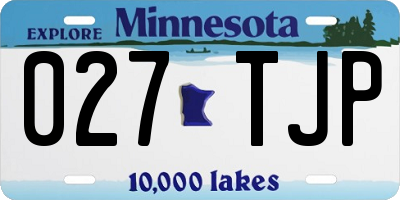 MN license plate 027TJP