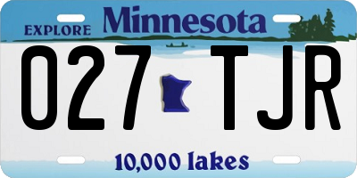 MN license plate 027TJR