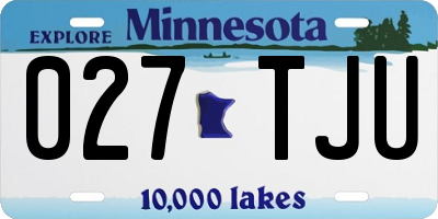 MN license plate 027TJU