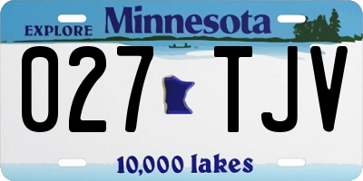 MN license plate 027TJV