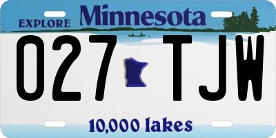 MN license plate 027TJW