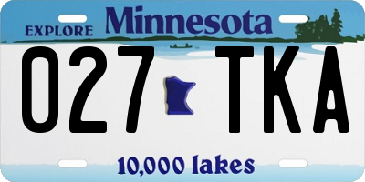 MN license plate 027TKA
