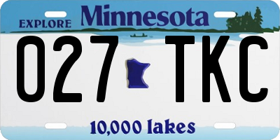 MN license plate 027TKC