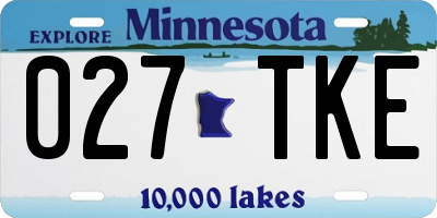 MN license plate 027TKE