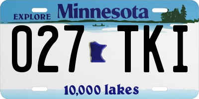 MN license plate 027TKI