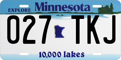 MN license plate 027TKJ