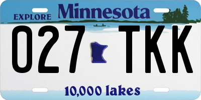 MN license plate 027TKK