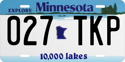MN license plate 027TKP