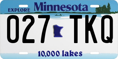 MN license plate 027TKQ