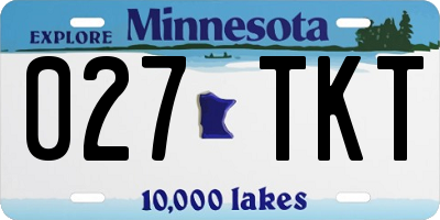 MN license plate 027TKT