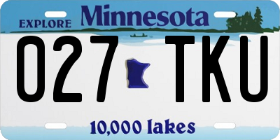 MN license plate 027TKU