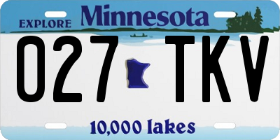 MN license plate 027TKV