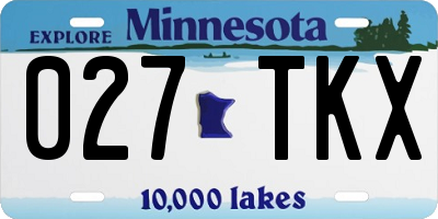 MN license plate 027TKX