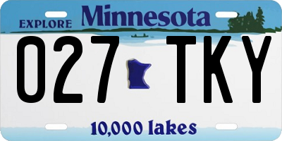 MN license plate 027TKY