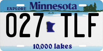 MN license plate 027TLF