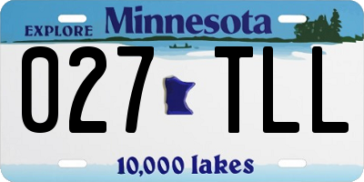 MN license plate 027TLL