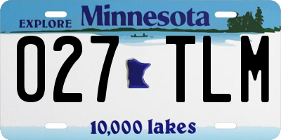MN license plate 027TLM