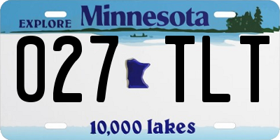 MN license plate 027TLT