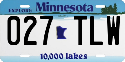 MN license plate 027TLW