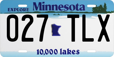 MN license plate 027TLX