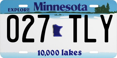 MN license plate 027TLY