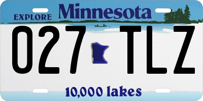 MN license plate 027TLZ