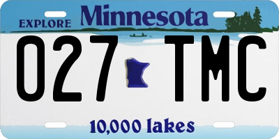 MN license plate 027TMC