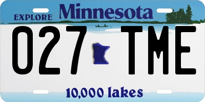 MN license plate 027TME