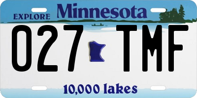 MN license plate 027TMF