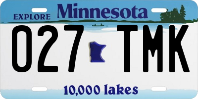 MN license plate 027TMK