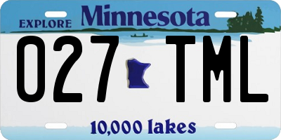 MN license plate 027TML