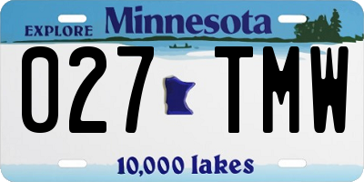 MN license plate 027TMW
