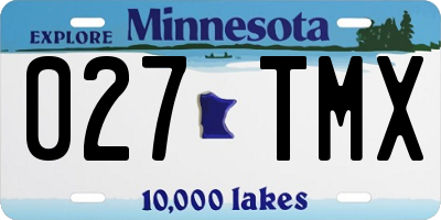 MN license plate 027TMX
