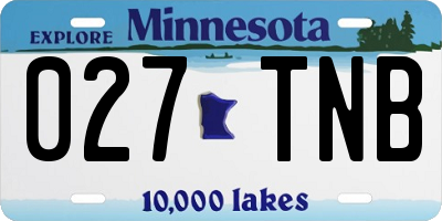 MN license plate 027TNB