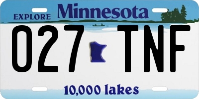 MN license plate 027TNF