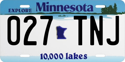 MN license plate 027TNJ