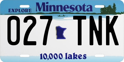 MN license plate 027TNK