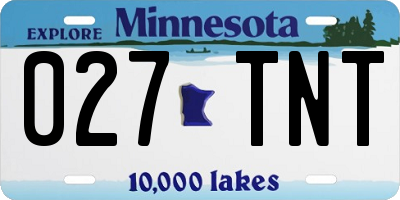 MN license plate 027TNT