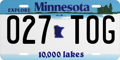 MN license plate 027TOG