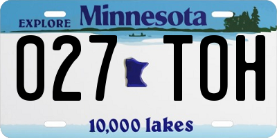 MN license plate 027TOH