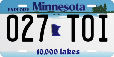 MN license plate 027TOI