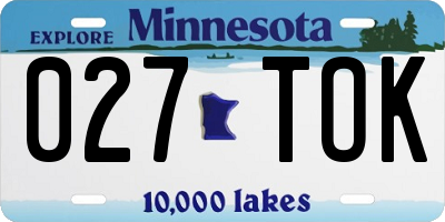 MN license plate 027TOK